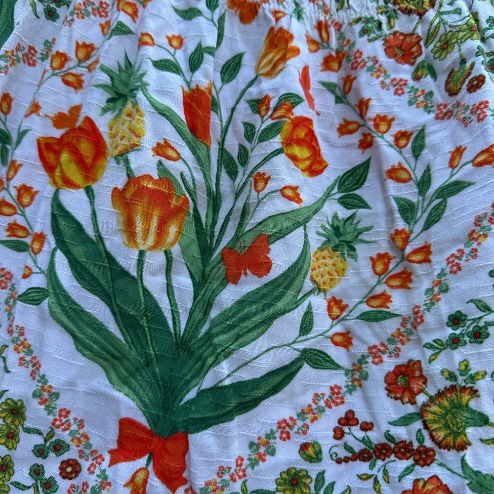 Cato Off Shoulder Floral Boho Blouse Women’s Large NWOT White Tropical Print - Picture 6 of 9